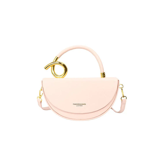 Sac Bandoulière Semi-Circulaire Structuré en Cuir PU Mode Quotidienne