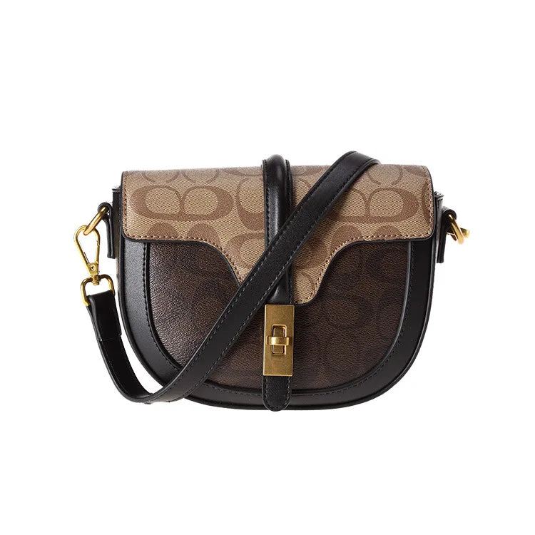 Sac Bandoulière Géométrique en Cuir Véritable - Sac à Épaule Imperméable Quotidien