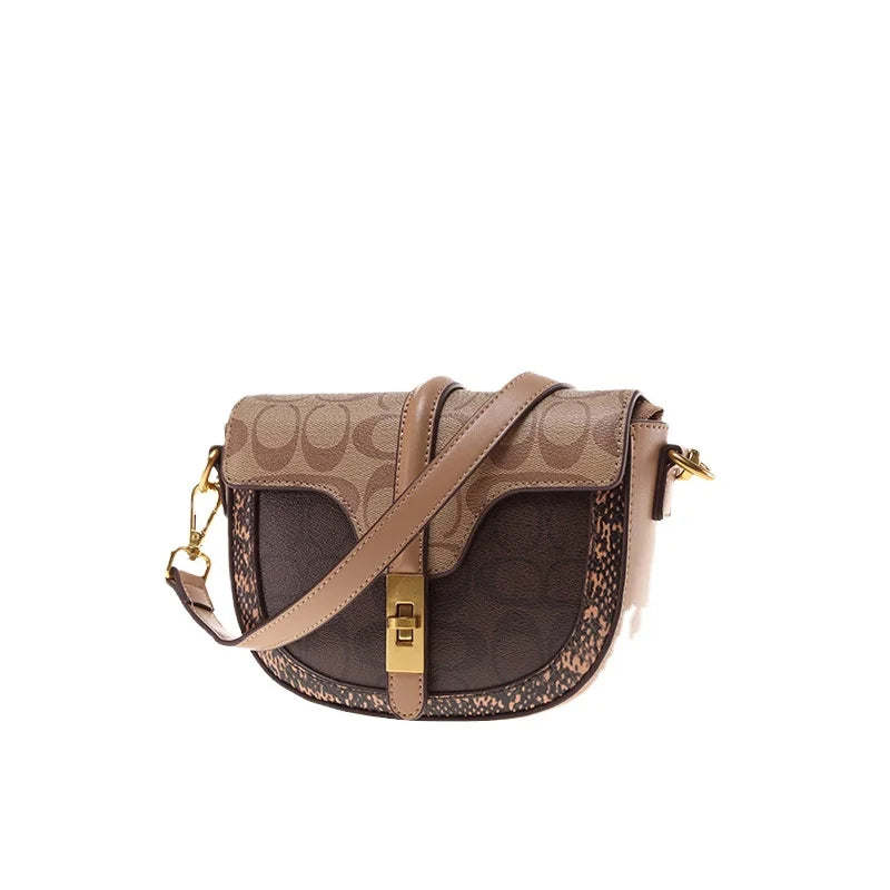 Sac Bandoulière Géométrique en Cuir Véritable - Sac à Épaule Imperméable Quotidien