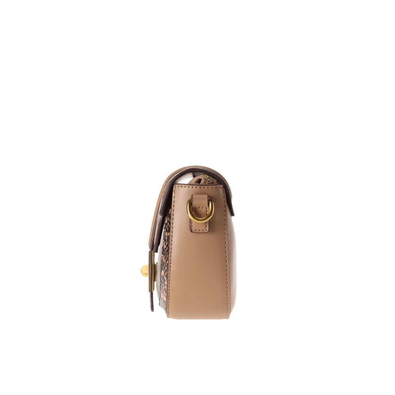 Sac Bandoulière Géométrique en Cuir Véritable - Sac à Épaule Imperméable Quotidien